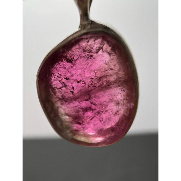 NEW Pink/Bi color tourmaline sterling silver pendant 1.55 grams - Picture 7 of 9